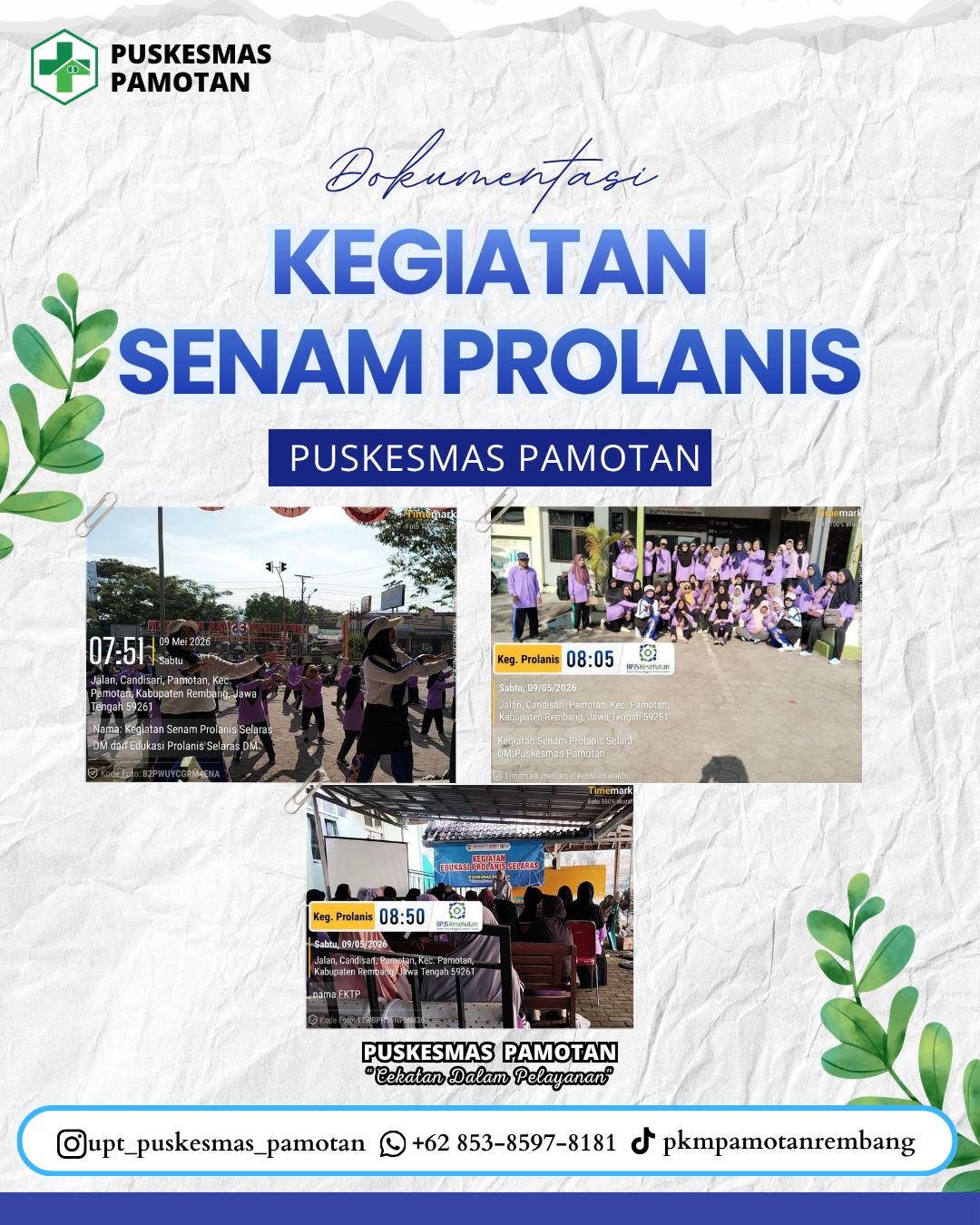 Kegiatan Senam Prolanis Puskesmas Pamotan